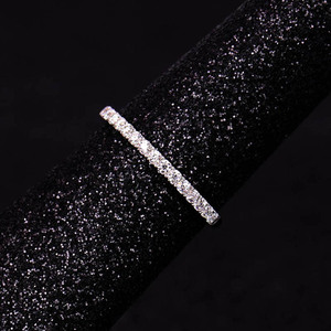 14k jaune or demi Halo Style Match bande blanc <span class=keywords><strong>d</strong></span> couleur Moissanite femmes mariage véritable or éternité bande anneaux - Product Image 2