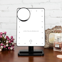 Miroir cosmétique de bureau multifonctionnel, utilisation domestique, loupe personnalisée, miroir de courtoisie double face avec lumières