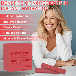 Mezcla de Bebida en Polvo para Hidratación con Electrolitos Premium, Sabor Frambuesa, 30 Sobres, 500 mg de Sodio, 470 mg de <span class=keywords><strong>Potasio</strong></span>, 100 mg de <span class=keywords><strong>Magnesio</strong></span>, Sin Azúcar - Product Image 2