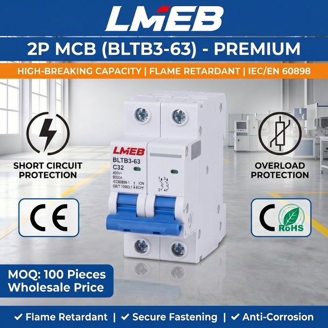 Slocable 10kA 2Poles Overload Protection Smart MINI 63A B & C Curve 50/60Hz Circuit Breaker
