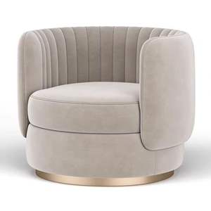 Sillón Giratorio Moderno con Tapicería de Terciopelo Cómoda y Base de Metal para Sala de Estar, Hotel o Apartamento - Product Image 2
