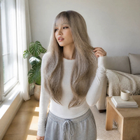 Perruque longue blonde à franges complètes, raide ou ondulée, vente en gros, fournisseur OEM, marque privée pour les acheteurs de produits de beauté et les salons de coiffure, pour les boutiques