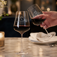 Verres à vin rouge en cristal de qualité supérieure 540 ml / 675 ml – Gobelets élégants à pied pour Bourgogne et Bordeaux avec impression de logo personnalisée