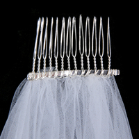 Voile de mariée de luxe long et de haute qualité à deux couches avec peigne, accessoires de mariage