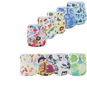 AIO-<span class=keywords><strong>couche</strong></span> en tissu imprimé pul blanc, pour bébé, réutilisable, <span class=keywords><strong>lavable</strong></span>, en daim, couture, 2 pièces, fibres de <span class=keywords><strong>bambou</strong></span> - Product Image 1