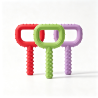 Anneau de dentition en silicone en forme de D pour bébé, qualité alimentaire, jouet de dentition pour nourrisson sans BPA, avec picots de massage, jouet à mâcher pour bébé, couleur personnalisée OEM