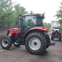 Traktor pertanian tugas berat 4WD profesional Tiongkok 90Hp 100Hp traktor multifungsi pertanian dengan komponen inti mesin Motor