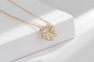 Collier de grande roue en zircon incrusté de cuivre pour femmes ins design de luxe léger sens senior d'une paire de bijoux de chaîne de clavicule - Product Image 6