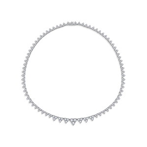 Collier pour femme en or blanc plaqué or et rhodium, avec moissanite, idéal pour un anniversaire ou une soirée de gala - Product Image 2