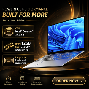 แล็ปท็อปบางเฉียบขนาด 15.6 นิ้ว ปี 2025 รุ่น J3455 แรม 12GB SSD 1TB ไร้สาย โน้ตบุ๊กเกมมิ่งใหม่ ภาษาอังกฤษ (EU) แล็ปท็อป SSD 256GB - Product Image 1