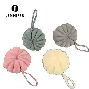 Bola de baño de esponja corporal suave al por mayor materiales de encaje PE Bola de flores de baño de malla para uso de jabón Bola de baño de limpieza de piel - Product Image 2