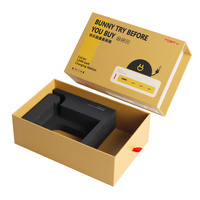 Boîte promotionnelle pour produits 3C avec ruban élégant, design tiroir pour tête de charge, finition mate et doublure en mousse gaufrée