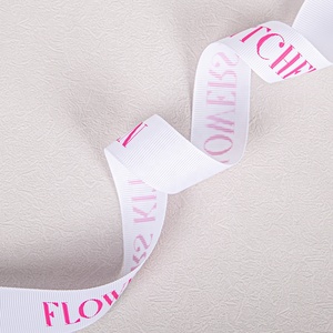 Logotipo en relieve de cinta de grogrén de una sola cara de poliéster 100% de marca personalizada para envolver regalos y decoraciones - Product Image 5