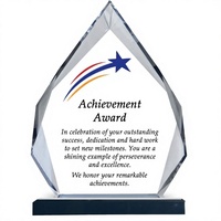 Trophée personnalisé en cristal K9 3D transparent poli pour récompenses d'entreprise, récompenses sportives, trophée Iceberg avec base sur piédestal de 10x15cm