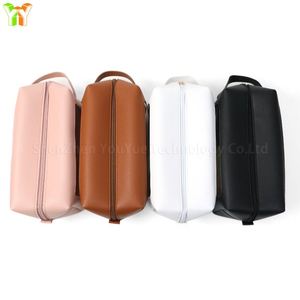 <b>Clear</b> Window Makeup Durable Pu Leather <b>Toiletry</b> Storage Organizer Transparent Travel Cosmetic <b>Bag</b> - Product Image 3