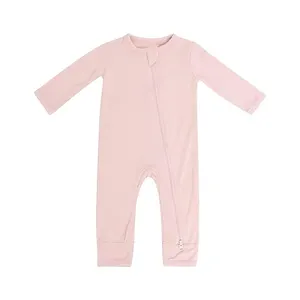 Hot Selling Baby Bamboo Viscose Pajamas Soft Spandex Romper Footie Easy Change 0-24 M One Piece Coverall Two-way Zipper