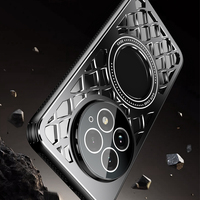 Nouvelle coque de protection intégrale magnétique en métal électroplaqué avec structure en nid d'abeille, étanche et antichoc pour OnePlus 13