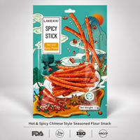 Snacks Asiáticos Latiao, Tiras de Grano Picantes Fritos Estilo Mala Chino, Veganos, Halal, Textura Semiblanda