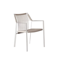 Ensemble de chaises et de tables de salle à manger en corde tressée pour l'extérieur, cadre en teck, meubles de jardin, de patio, de villa et de chambre à coucher