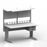 Table de travail antistatique modulaire ESD avec moteur pour entrepôt et atelier de fabrication électronique, en acier laminé à froid