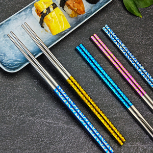Wholesale Pure Titanium Flatware Set Custom Logo <strong>Chopsticks</strong> Gold Black Alloy Reusable Korean Design Includes Gift Box Dinnerware - Product Image 5