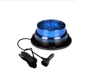 Flashing Blue LED Rotary Strobe Light Fire Truck Emergency Warning Lamp 9-24V Indicator Magnetic Signal for Car