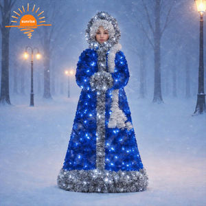 Décoration de Noël LED extérieure 3D de qualité supérieure, motif personnalisé Père Noël et Mère Noël, figurines lumineuses pour les fêtes commerciales - Product Image 1