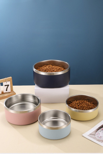 Double-Layer Stainless Steel Pet <b>Bowl</b> <b>Large</b> Capacity Non-Slip Anti-Spill <b>Dog</b> & <b>Bowl</b> Solid Pattern Drinking Water & Food <b>Bowl</b> - Product Image 2