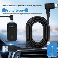Adaptateur CarPlay, câble de données pour voiture blindé en PVC de 0,5 mètre, connecteur coudé Type-C PD, charge rapide, transfert de données haute vitesse, ordinateur IOS