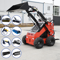 Kostenloser Versand 1 Tonne 1000kg Mini-Kompaktlader mit 820 mm Schmalschaufel für Landwirtschaft, Hof und Straßenbau