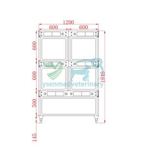 YSVET1845E YSENMED Veterinario Acero inoxidable Jaula para mascotas exóticas Serpiente lagarto tortuga erizo Heterófilo jaula para animales Jaula de crianza - Product Image 6