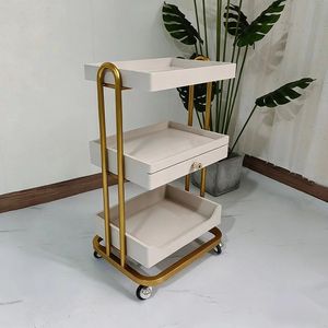 Internet celebrity modern luxury beauty salon highend floor-standing mobile three-layer beauty cart simple multi-level <b>tool</b> cart - Product Image 2