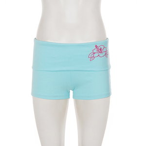 Shorts de Playa con Bordado Floral, Cintura Plegable y Elástica, Estilo Bodycon, Y2K, Pantalones Cortos Sexys para Mujer - Product Image 6