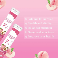 Comprimés effervescents de vitamine C, calcium, fer, zinc, sélénium, soutien immunitaire, saveur pêche, 20 unités, pour adolescents et adultes, vente chaude