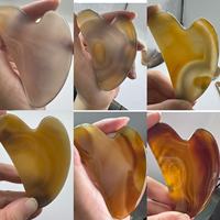 Tabla de Gua Sha de Ágata Roja Natural con Forma de Dedo y Patrón de Corazón, Herramienta de Masaje Facial de Jade, Hecho en China