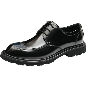 Zapatos de Vestir para Hombre, de Piel Vacuna Genuina, con Suela Gruesa, Diseño Plano y Punta Redonda, Ideales para Bodas y Negocios, Cómodos para Todo Tipo de Eventos - Product Image 2