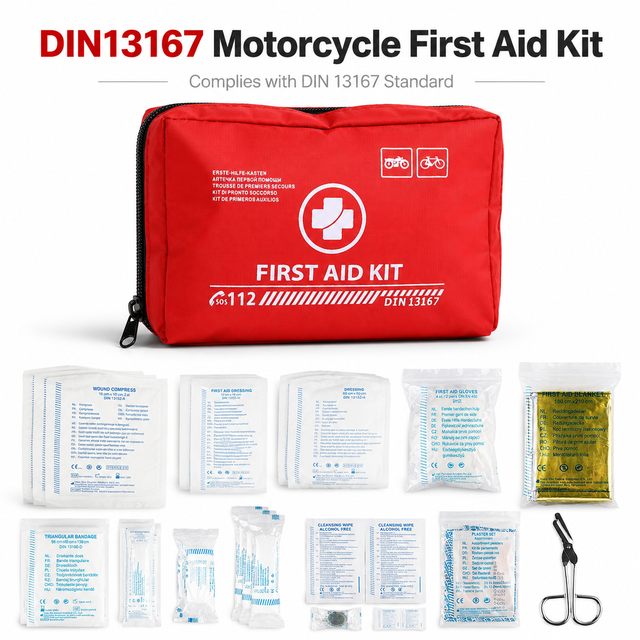 ORIPOWER DIN 13167 Standard Car First Aid Kit Compliant with European Standards Complete Emergency Medical Supplies for Vehicle