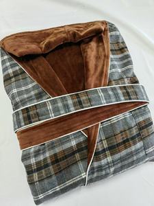 <span class=keywords><strong>Peignoir</strong></span> confortable de <span class=keywords><strong>grande</strong></span> <span class=keywords><strong>taille</strong></span> en microfibre respirante à carreaux, double couche, manches longues, pour <span class=keywords><strong>homme</strong></span> - Product Image 6