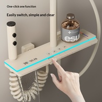 Nuevo Diseño de Lujo, Sistema de Ducha Inteligente con Pantalla Digital LED, Termostático, de Latón, con Teclas Tipo Piano y Lluvia Suave para Baño