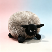 Peluche personnalisée en forme de boule de mouton noire, jouet en peluche simple et mignon de forme ronde, peluche de confort pour enfants