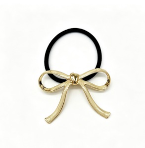 Barrette à cheveux en émail doux avec nœud, finition dorée polie, minimaliste, pour demi-queue de cheveux, élégante, accessoires capillaires quotidiens pour femmes au bureau - Product Image 3