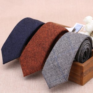 Garçons d'honneur cadeaux hommes affaires maigre <span class=keywords><strong>cravate</strong></span> marine Orange marron clair <span class=keywords><strong>Tweed</strong></span> laine <span class=keywords><strong>cravate</strong></span> pour mariage - Product Image 1