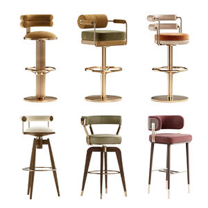 Sgabello da Bar moderno in metallo con schienale e sedile in pelle durevole e costante per uso commerciale di casa Bar ristorante all'ingrosso - Product Image 1