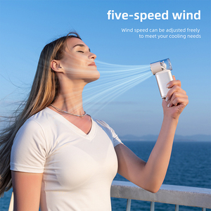 Ventilateur portable rechargeable 3600 mAh avec refroidissement par glace, ventilateur personnel en alliage d'aluminium, mini ventilateur à vitesse variable de 1 à 100 niveaux - Product Image 3