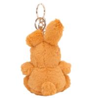Porte-clés Lapin Assis Marron Adorable en Peluche, Pendentif de Sac Doux, Breloque pour Clés, Accessoire Cadeau