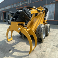 Grappin à bois hydraulique rotatif pour mini-chargeuse, équipement forestier robuste pour la manutention du bois, pivotant manuellement