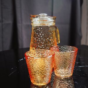 Premium BPA-Free 5-Piece Classic <b>Glass</b> <b>Water</b> Pitcher Set with Handle Lids Large Capacity <b>Water</b> Dispenser <b>Jug</b> for Home Drinking - Product Image 2