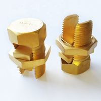 Conector de Perno Dividido de Latón de Alta Resistencia, Abrazadera de Conexión de Cables con Cabeza Hexagonal 6A-10A 250V para Accesorios Eléctricos