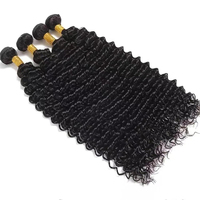 Lots de Cheveux Humains Bouclés Indiens Bruts, Provenant d'un Donneur Unique, Cuticules Alignées, Extensions Vierges, Vente en Gros, Noir Naturel