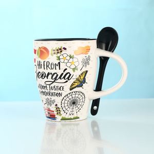 Tasse à café créative en céramique, mug à lait personnalisable avec logo, tasse en porcelaine blanche très tendance pour l'Europe et les États-Unis - Product Image 3
